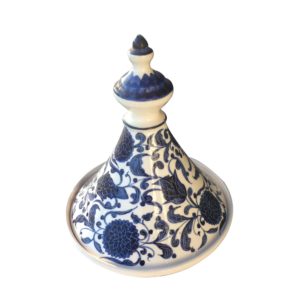 Plat à Tajine modèle Fleur Bleue 30cm
